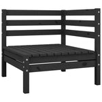 ZNTS 8 Piece Garden Lounge Set Black Solid Pinewood 3082431