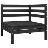 ZNTS 8 Piece Garden Lounge Set Black Solid Pinewood 3082431