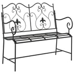 Garden Bench Black 104 x 54 x 93cm Steel 42008113