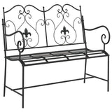 Garden Bench Black 104 x 54 x 93cm Steel 42008113
