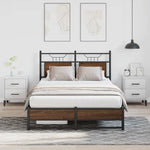 Bed Frame without Mattress Brown Oak 120x190 cm Small Double Engineered Wood 4107013