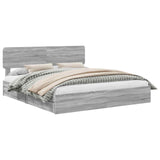 Storage Bed Grey Sonoma 200 x 200 cm Engineered Wood 3412246