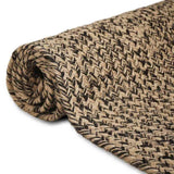 Area Rugs Natural and Black 200 x 200 cm Jute 42010503
