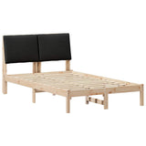 Bed frame Brown and black 120 x 190 cm Solid pine wood 878766