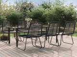 7 Piece Garden Dining Set Black 3156505