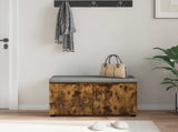 Hall Bench with Cushion with Shelf Smoked Oak 80 x 38 x 46 cm 891484