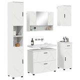 Bathroom Furniture Set 5 pcs White Engineered Wood and Metal 3393073