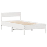 Bed Frame without Mattress White 90x190 cm Single Solid Wood Pine 3301771