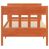 Bed Frame without Mattress Wax Brown 90x200 cm Solid Wood Pine 3306275