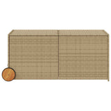 Garden Storage Box with Wheels Mix Beige 283L Poly Rattan 365319
