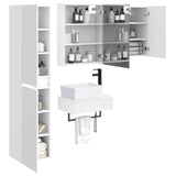 Bathroom Furniture Set 5 pcs White Engineered Wood and Glass 3407279