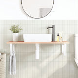 Basin Shelf Wall Mounted Steel and Solid Wood Oak 3302614