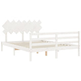 Bed Frame without Mattress White 140x200 cm Solid Wood 3195287