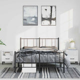 Metal Bed Frame without Mattress with Footboard Black 150x200cm 352500