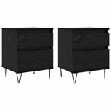 Bed Cabinet Black Oak 40 x 35 x 50 cm Engineered Wood 8004367