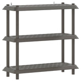 Shelving Unit 3-Tier 100 x 40 x 96 cm PP Light Grey 8011747