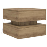Coffee Table with LED Lights Artisian Oak 50x50x40 cm 857717