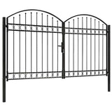 Fence Gate ASSEN Double Door with Arched Top Steel 300x200 cm 146341