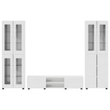 TV Cabinet Set FLORIN 3 pcs High Gloss White Engineered Wood 3398008
