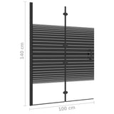 Folding Shower Enclosure ESG 100x140 cm Black 150741