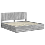 Bed Frame with Storage and Headboard Grey Sonoma 180 x 200 cm 3413928