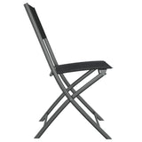 ZNTS 3 Piece Garden Dining Set Black Steel 3203727