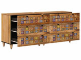 Sideboard 2 pcs Natural 60 x 33 x 75 cm Solid Mango Wood 3310094