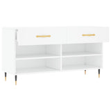 Shoe Bench White 102x35x55 cm Engineered Wood 829716