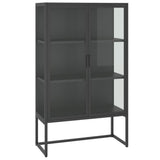 Highboard Anthracite 80x35x135 cm Steel and Tempered Glass 335885