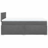 Box Spring Bed with Mattress Dark Grey 120x200 cm Fabric 3285849
