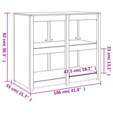 Outdoor Kitchen Cabinet MEPPEL 106x55x92 cm Solid Wood Pine 832353