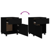 Mobile File Cabinet with Wheels Black 45x38x54cm Engineered Wood 811521