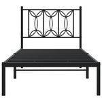 Metal Bed Frame without Mattress with Headboard Black 80x200cm 376119