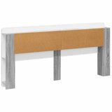 Headboard Cabinet with Storage Grey Sonoma Engineered Wood 8001306