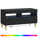 LED TV Cabinet Black Engineered Wood 897216