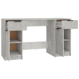 Desk with Side Cabinet Concrete Grey Engineered Wood 3115911