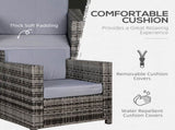 Single Seater Rattan Chair Sofa with 10 cm Thick Padded Cushion, All-Weather PE Wicker Weave Garden T3398P325298
