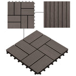22 pcs Decking Tiles 30x30 cm 2 sqm WPC Dark Brown 277810
