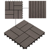 22 pcs Decking Tiles 30x30 cm 2 sqm WPC Dark Brown 277810