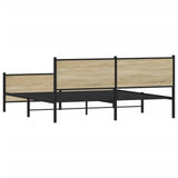 Metal Bed Frame without Mattress Sonoma Oak 183x213 cm 3301365