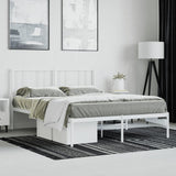 Metal Bed Frame without Mattress with Headboard White 140x190cm 352529