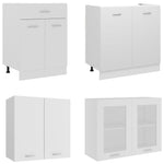 ZNTS 4 Piece Kitchen Cabinet Set White Engineered Wood 3067655