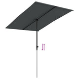 Garden Parasol with Aluminium Pole 2x1,5 m Anthracite 47338
