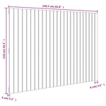 ZNTS Wall Headboard Black 159.5x3x110 cm Solid Wood Pine 824952
