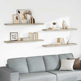 Floating Wall Shelves 4 pcs Oak 120x23.5x3.8 cm MDF 323885