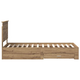 Bed Frame with Drawer Artisan Oak 90 x 200 cm Engineered Wood 3411358
