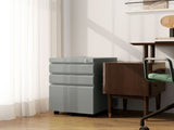 3 Drawer Filling Cabinet, Mobile Metal File Cabinet with Anti-tilt Design for Letter, A4, Legal T3398P342411