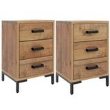 ZNTS Bedside Cabinets 2 pcs 40x30x55 cm Solid Wood Pine 3120340