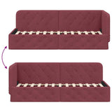 Corner Bed Frame with Headboard Wine Red 80 x 200 cm Fabric 42016482