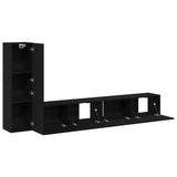 TV Cabinet Set 3 pcs Black Oak Engineered Wood 3333054